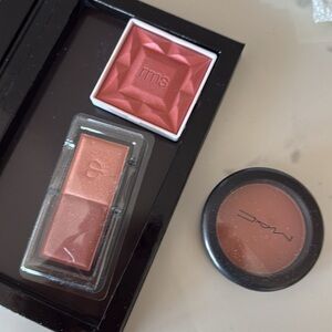 Cle de peau blush 105, Mac blush in gingerly, and RMS blush in sangria